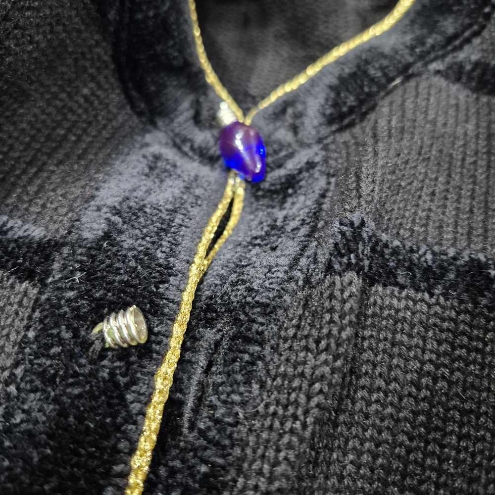 Festive Black Holiday Jacket with Embroidered Reindeer - Picture 14 of 14